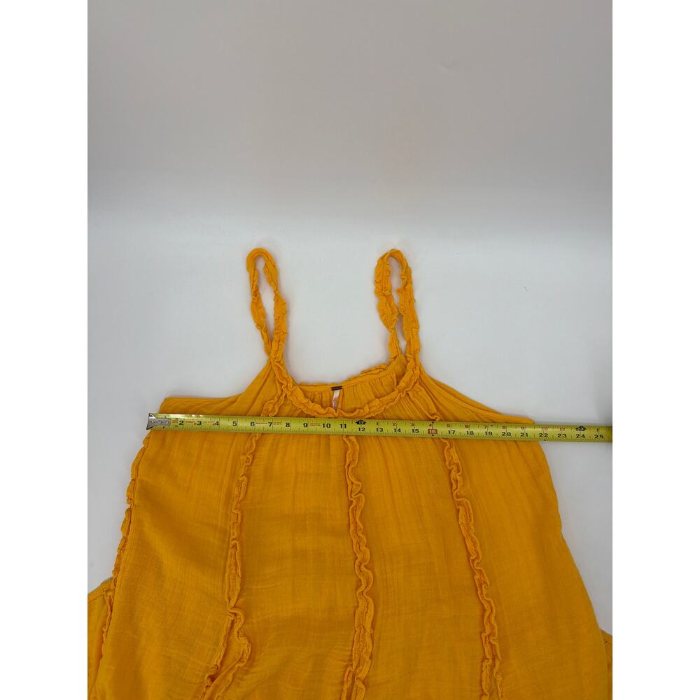 Free People McKinley Maxi Dress Large Yellow Boho Flowy Ruffle Oversized - Picture 8 of 8